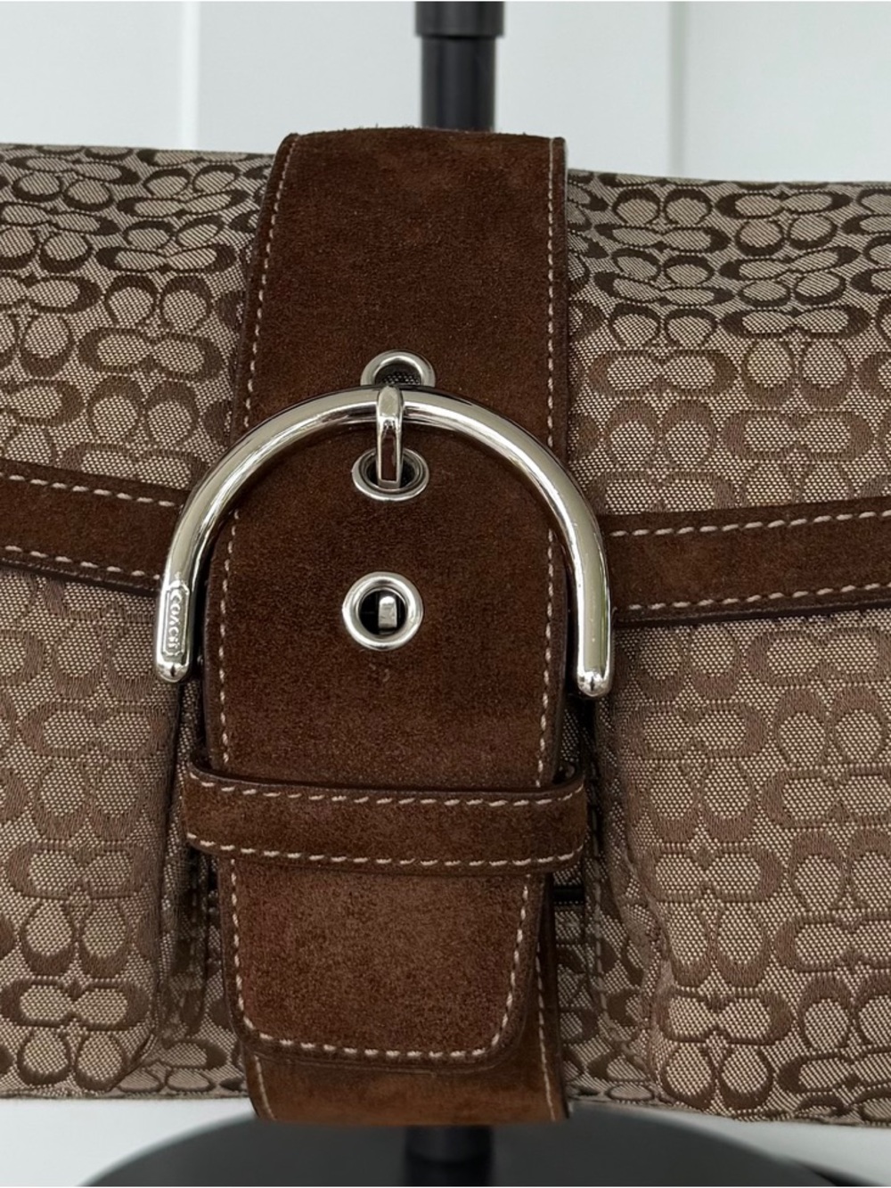 Vintage Y2K Coach Soho Signature Shoulder Bag - Brown/Tan - Style E05U-1463